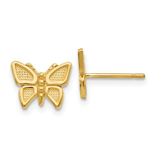 14K yellow gold butterfly earrings
